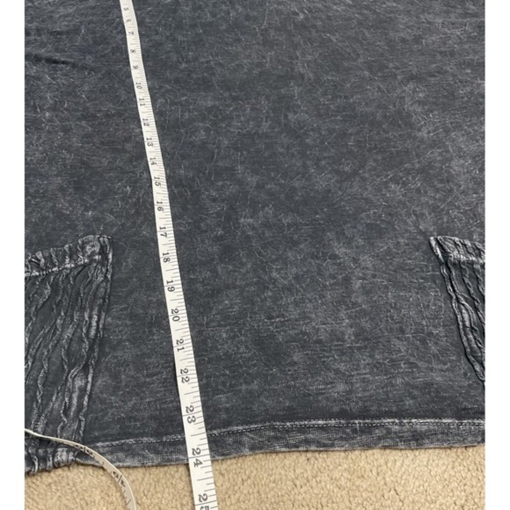 Jess & Jane Cowl Neck Mineral Wash Top Womens L 3/4 Dolman Sleeve Front Pockets - Picture 9 of 10